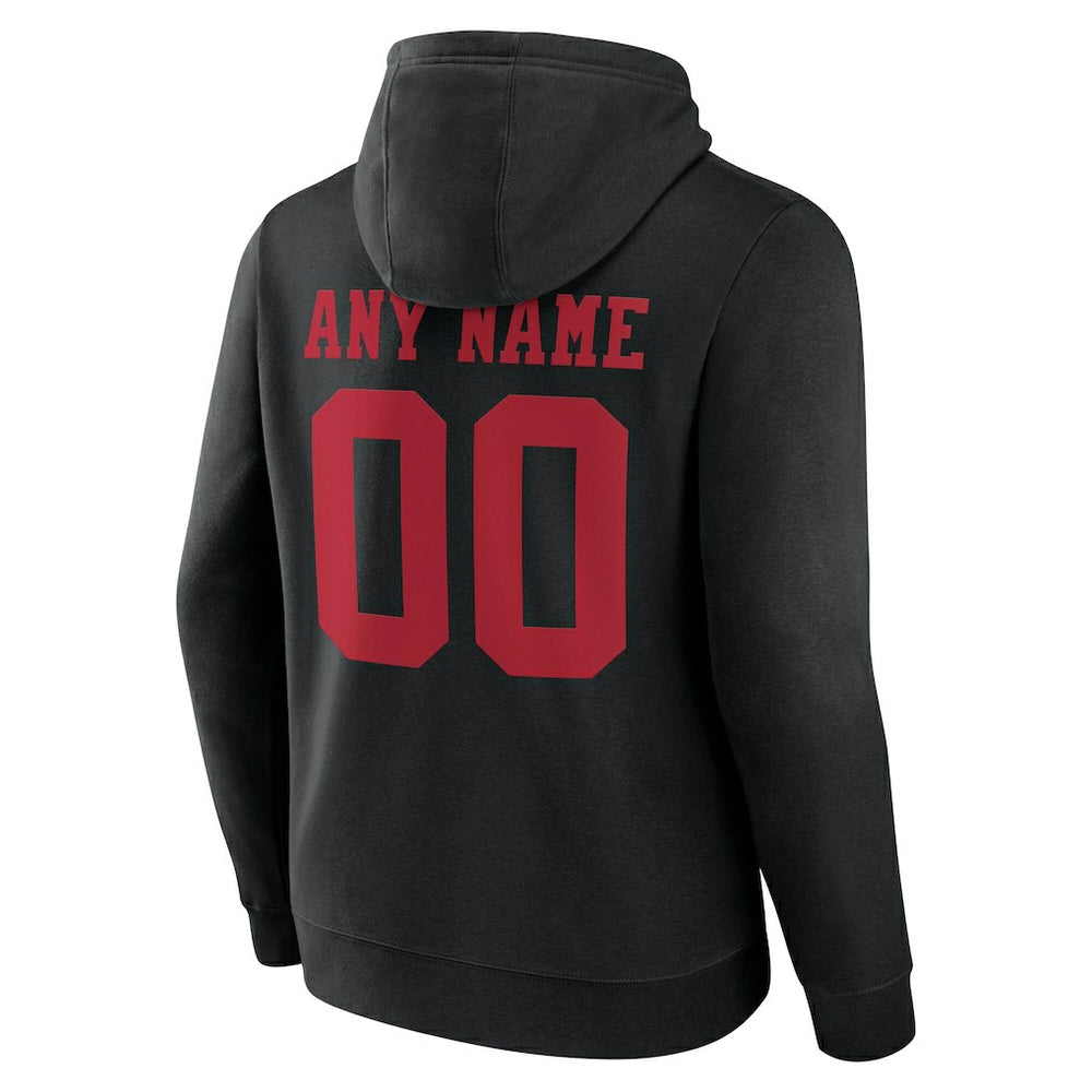 San Francisco 49ers Team Authentic Personalized Name & Number Hoodie - Black Hoodies