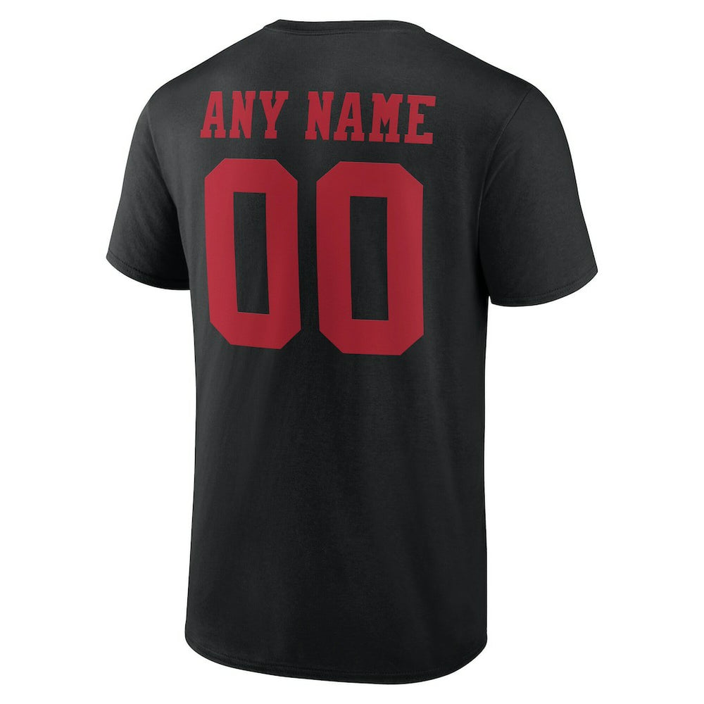 San Francisco 49ers Team Authentic Personalized Name & Number T-Shirt - Black T-shirts