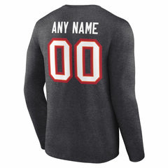 Tampa Bay Buccaneers Team Authentic Personalized Name & Number Long Sleeve T-Shirt - Charcoal T-shirts