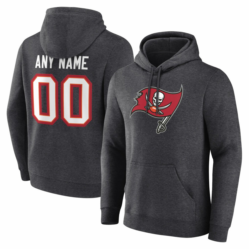 Tampa Bay Buccaneers Team Authentic Personalized Name & Number Hoodie - Charcoal Hoodies