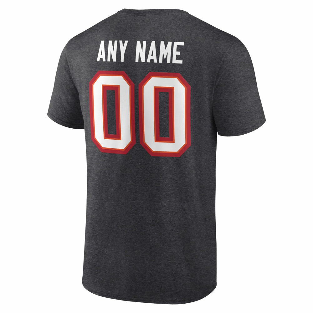 Tampa Bay Buccaneers Team Authentic Personalized Name & Number T-Shirt - Charcoal T-shirts