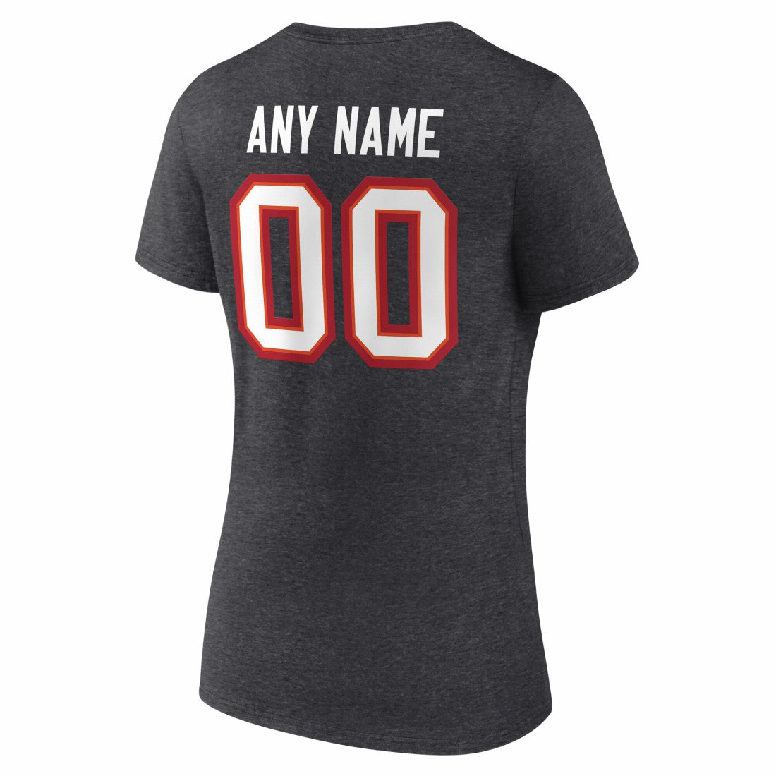 Tampa Bay Buccaneers Women's Team Authentic Personalized Name & Number V-Neck T-Shirt - Charcoal T-shirts
