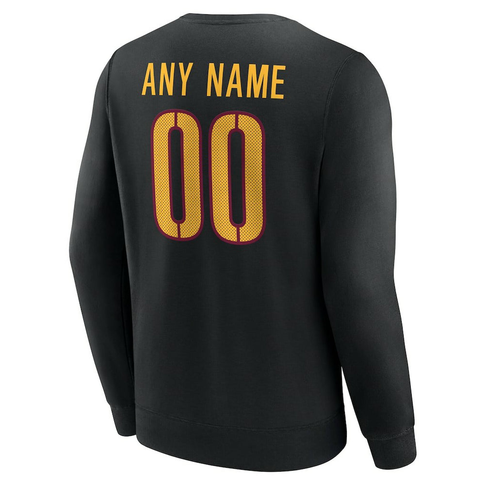 Washington Commanders Team Authentic Personalized Name & Number Sweatshirt - Black Sweatshirts