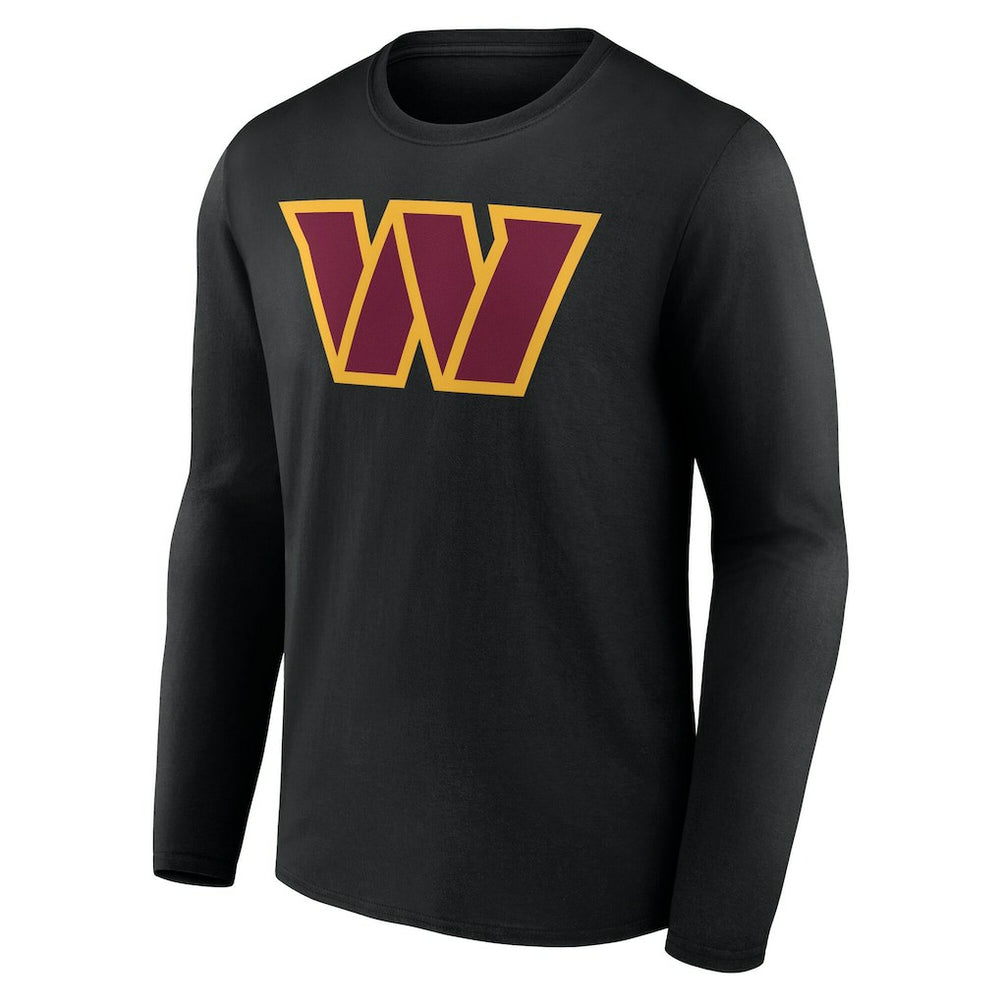 Washington Commanders Team Authentic Personalized Name & Number Long Sleeve T-Shirt - Black T-shirts