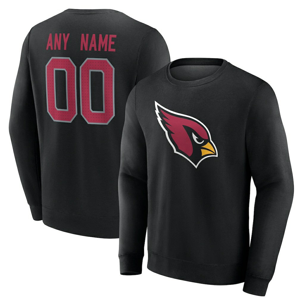 Arizona Cardinals Team Authentic Personalized Name & Number Sweatshirt - Black Sweatshirts