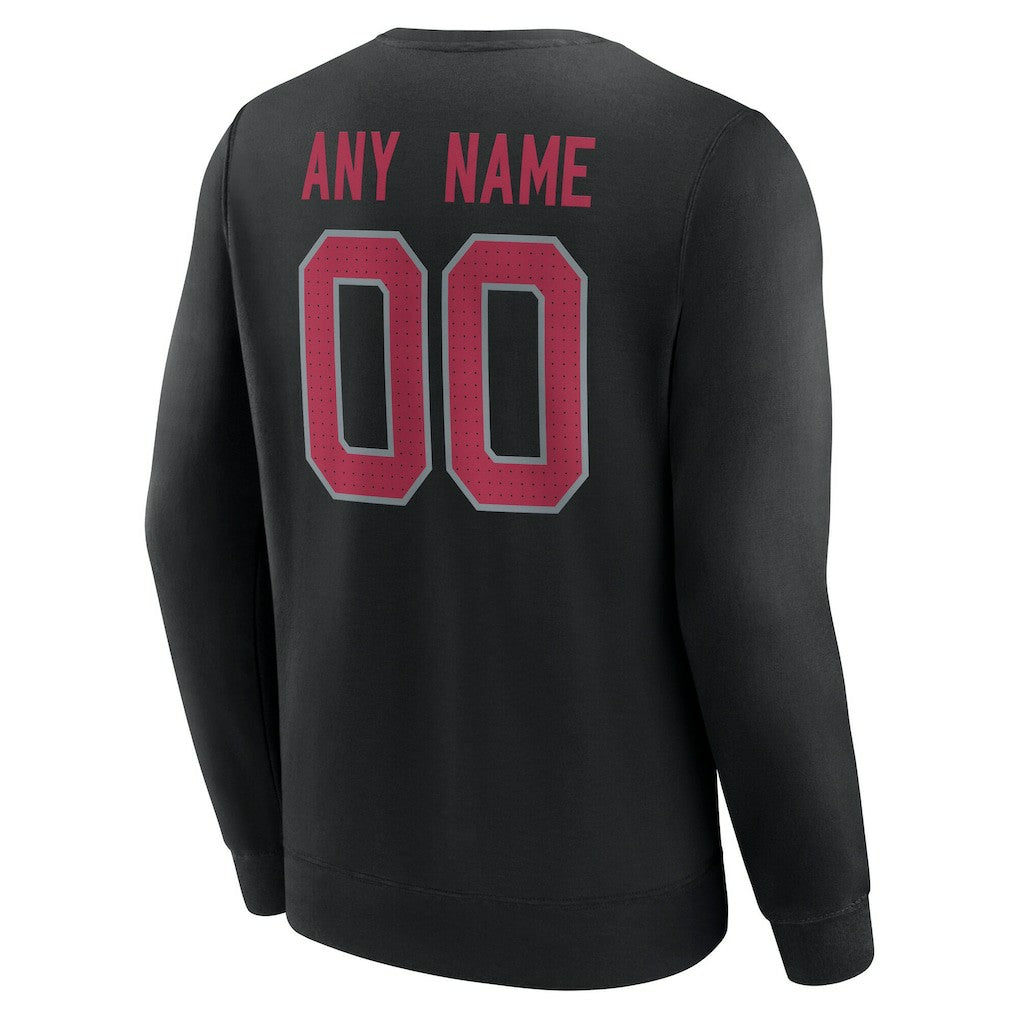 Arizona Cardinals Team Authentic Personalized Name & Number Sweatshirt - Black Sweatshirts