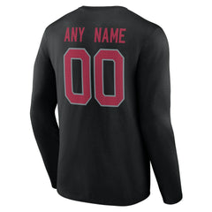 Arizona Cardinals Team Authentic Personalized Name & Number Long Sleeve T-Shirt - Black T-shirts