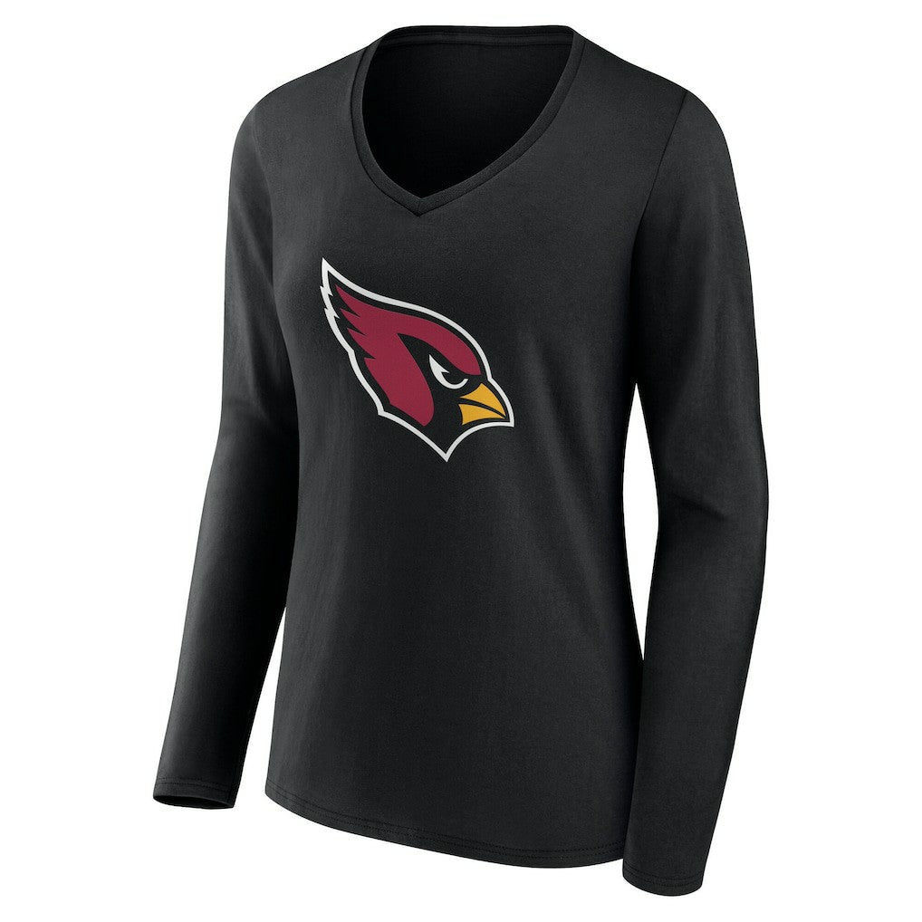 Arizona Cardinals Women's Team Authentic Personalized Name & Number Long Sleeve V-Neck T-Shirt - Black T-shirts