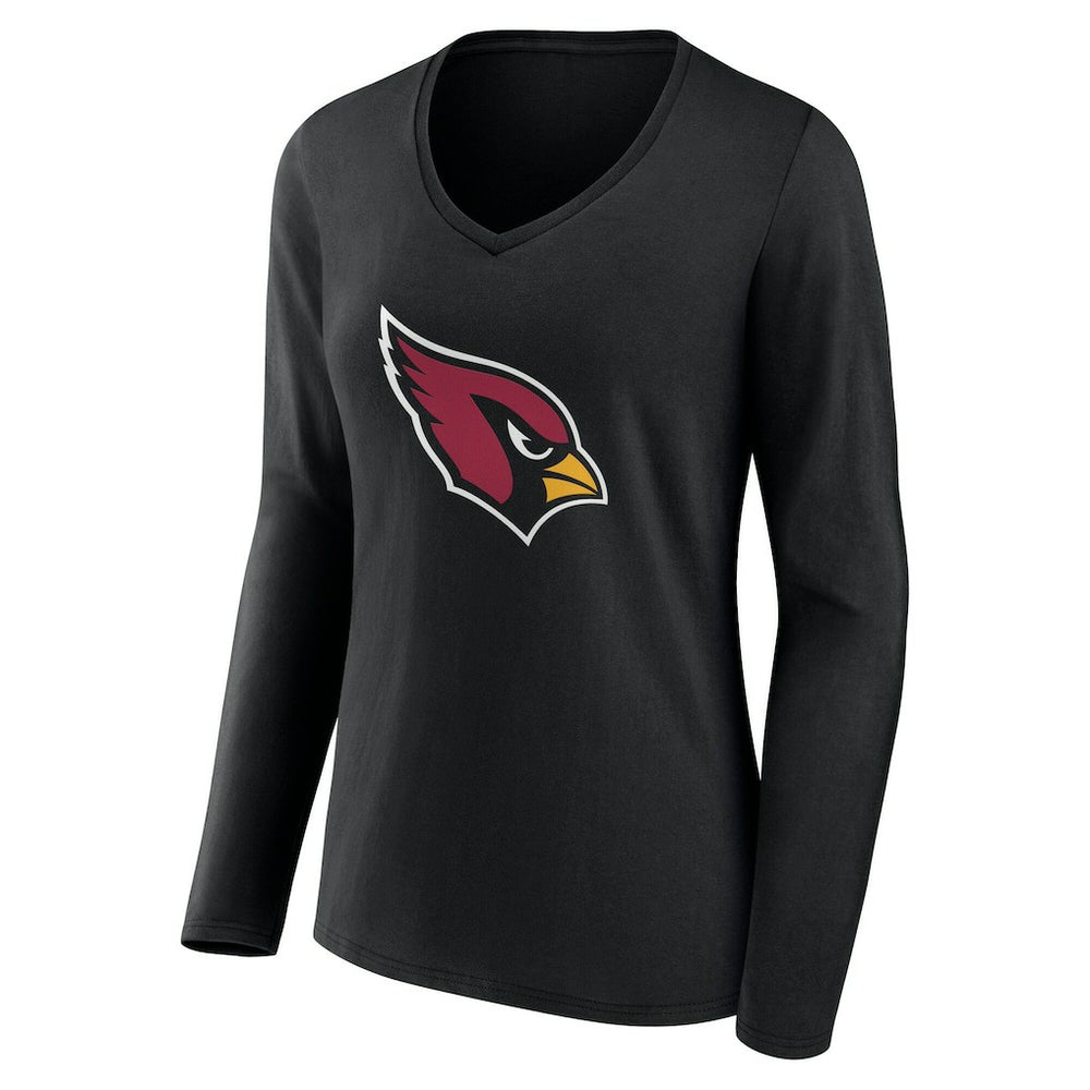 Arizona Cardinals Women's Team Authentic Personalized Name & Number Long Sleeve V-Neck T-Shirt - Black T-shirts