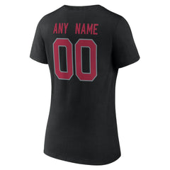 Arizona Cardinals Women's Team Authentic Personalized Name & Number V-Neck T-Shirt - Black T-shirts