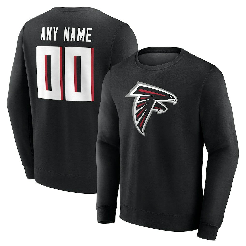 Atlanta Falcons Team Authentic Personalized Name & Number Sweatshirt - Black Sweatshirts