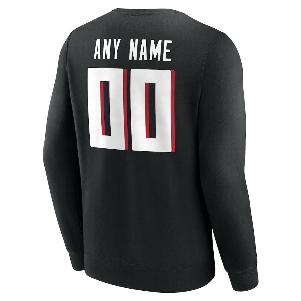 Atlanta Falcons Team Authentic Personalized Name & Number Sweatshirt - Black Sweatshirts
