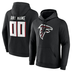 Atlanta Falcons Team Authentic Personalized Name & Number Hoodie - Black Hoodies
