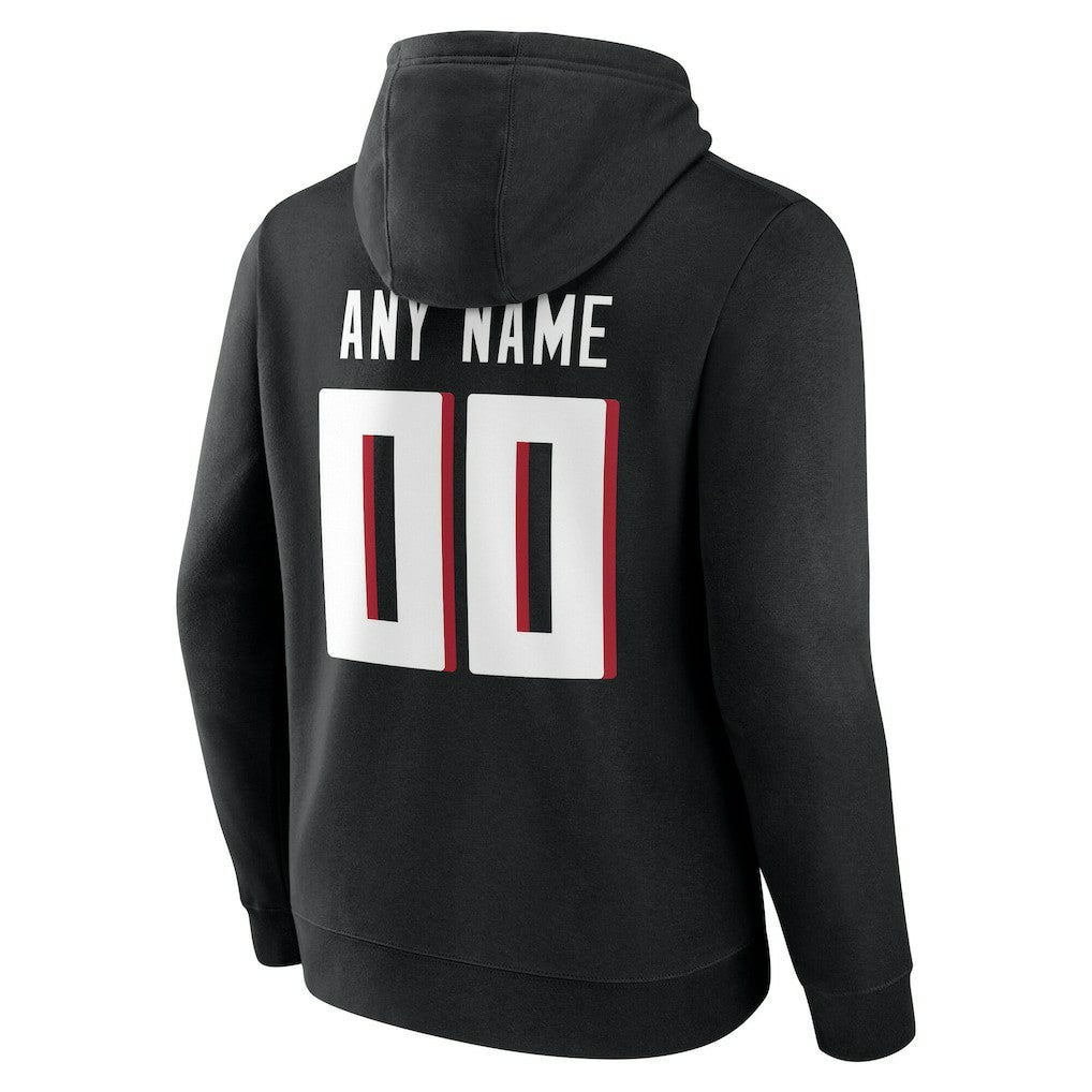 Atlanta Falcons Team Authentic Personalized Name & Number Hoodie - Black Hoodies