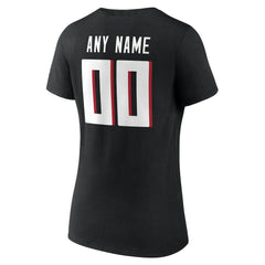 Atlanta Falcons Women's Team Authentic Personalized Name & Number V-Neck T-Shirt - Black T-shirts
