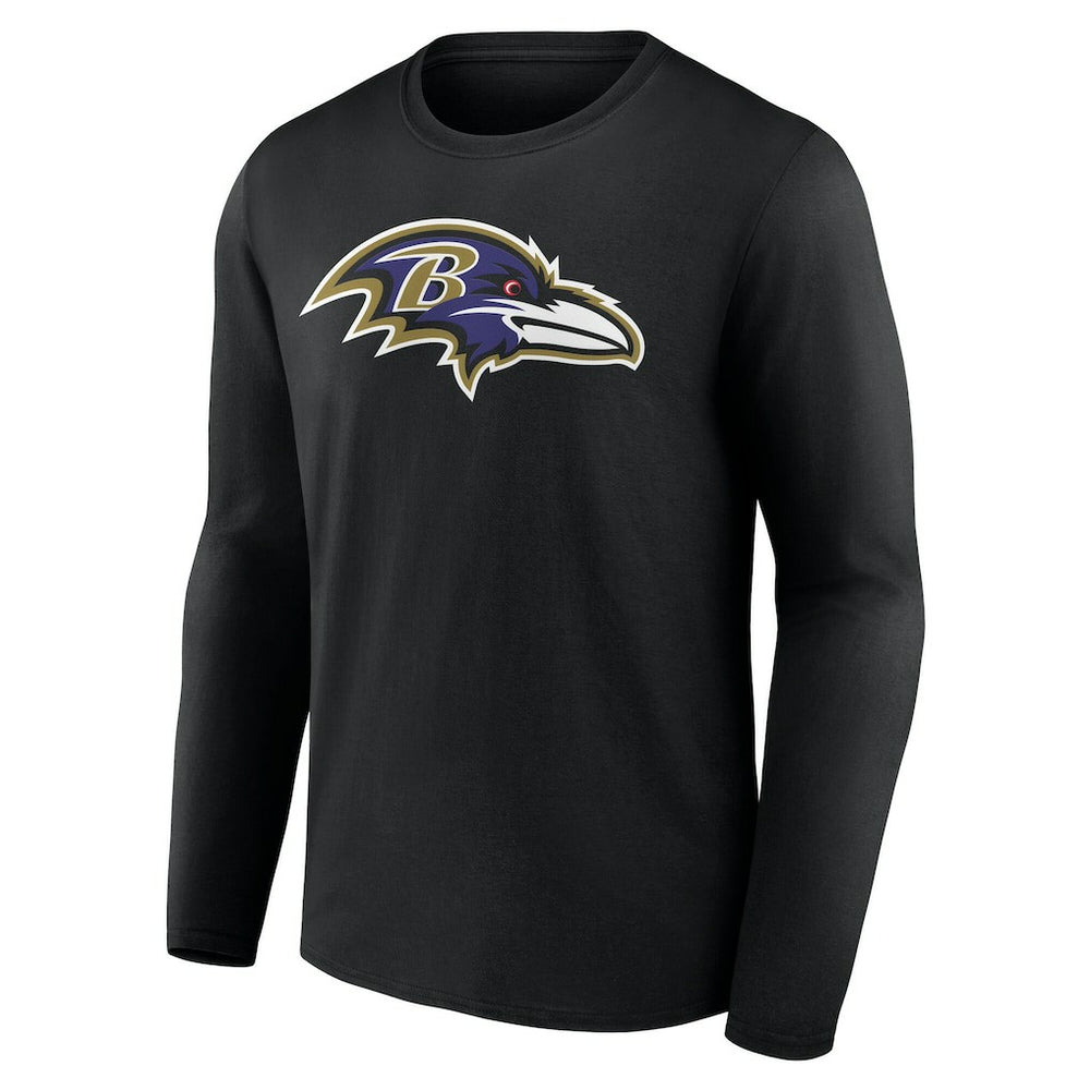 Baltimore Ravens Team Authentic Personalized Name & Number Long Sleeve T-Shirt - Black T-shirts