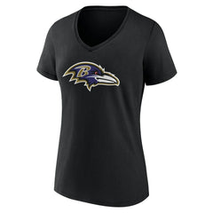 Baltimore Ravens Women's Team Authentic Personalized Name & Number V-Neck T-Shirt - Black T-shirts