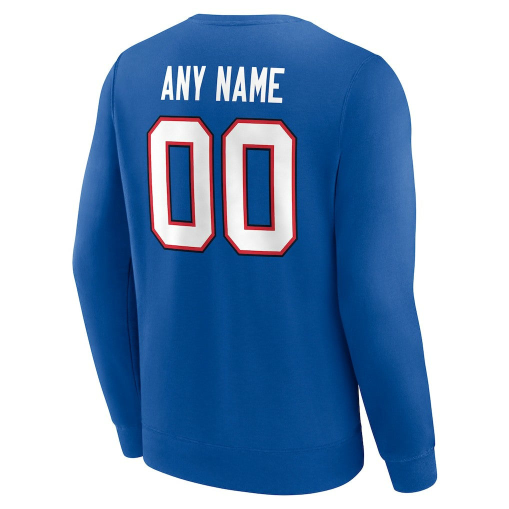 Buffalo Bills Team Authentic Personalized Name & Number Sweatshirt - Royal Sweatshirts