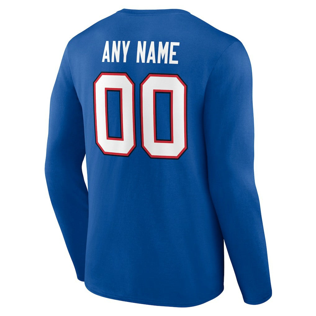 Buffalo Bills Team Authentic Personalized Name & Number Long Sleeve T-Shirt - Royal T-shirts