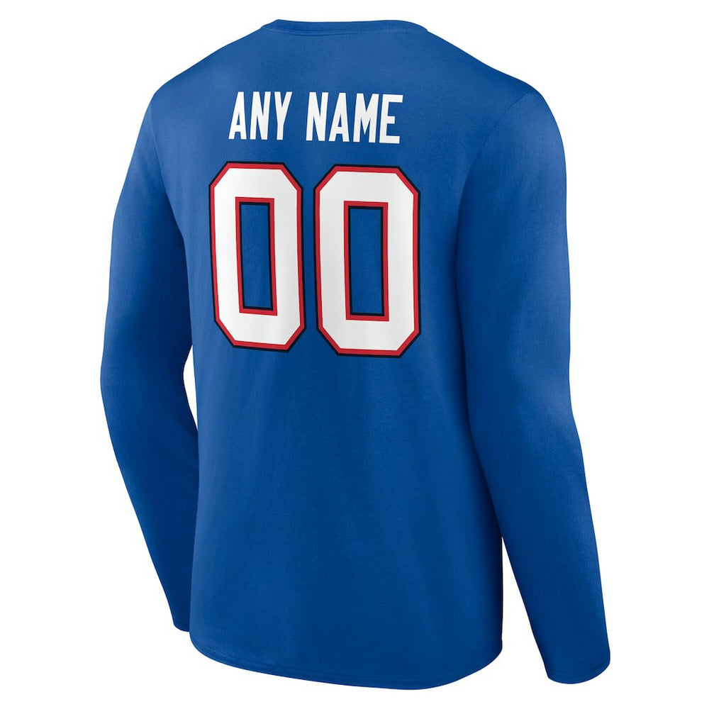 Buffalo Bills Team Authentic Personalized Name & Number Long Sleeve T-Shirt - Royal T-shirts