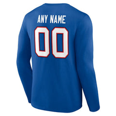 Buffalo Bills Team Authentic Personalized Name & Number Long Sleeve T-Shirt - Royal T-shirts