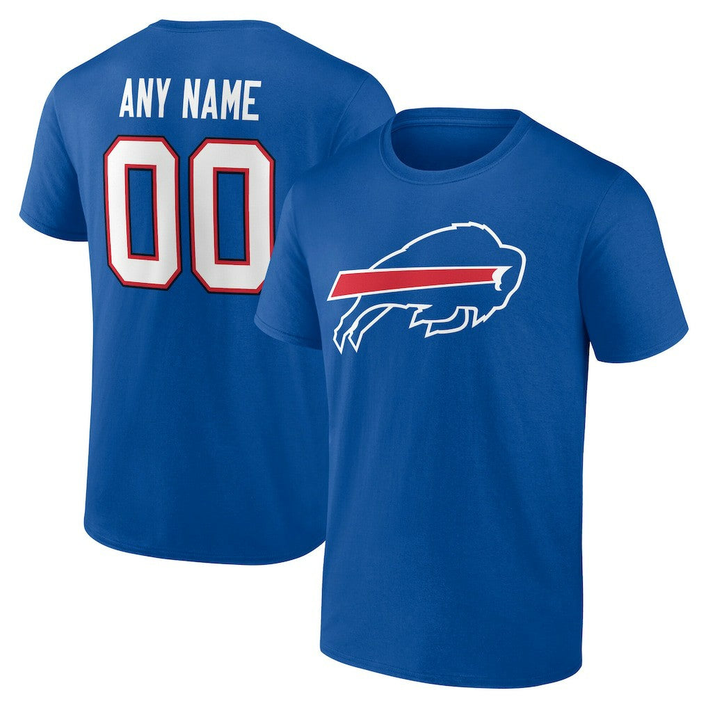 Buffalo Bills Team Authentic Personalized Name & Number T-Shirt - Royal T-shirts