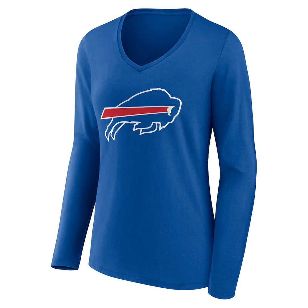 Buffalo Bills Women's Team Authentic Personalized Name & Number Long Sleeve V-Neck T-Shirt - Royal T-shirts