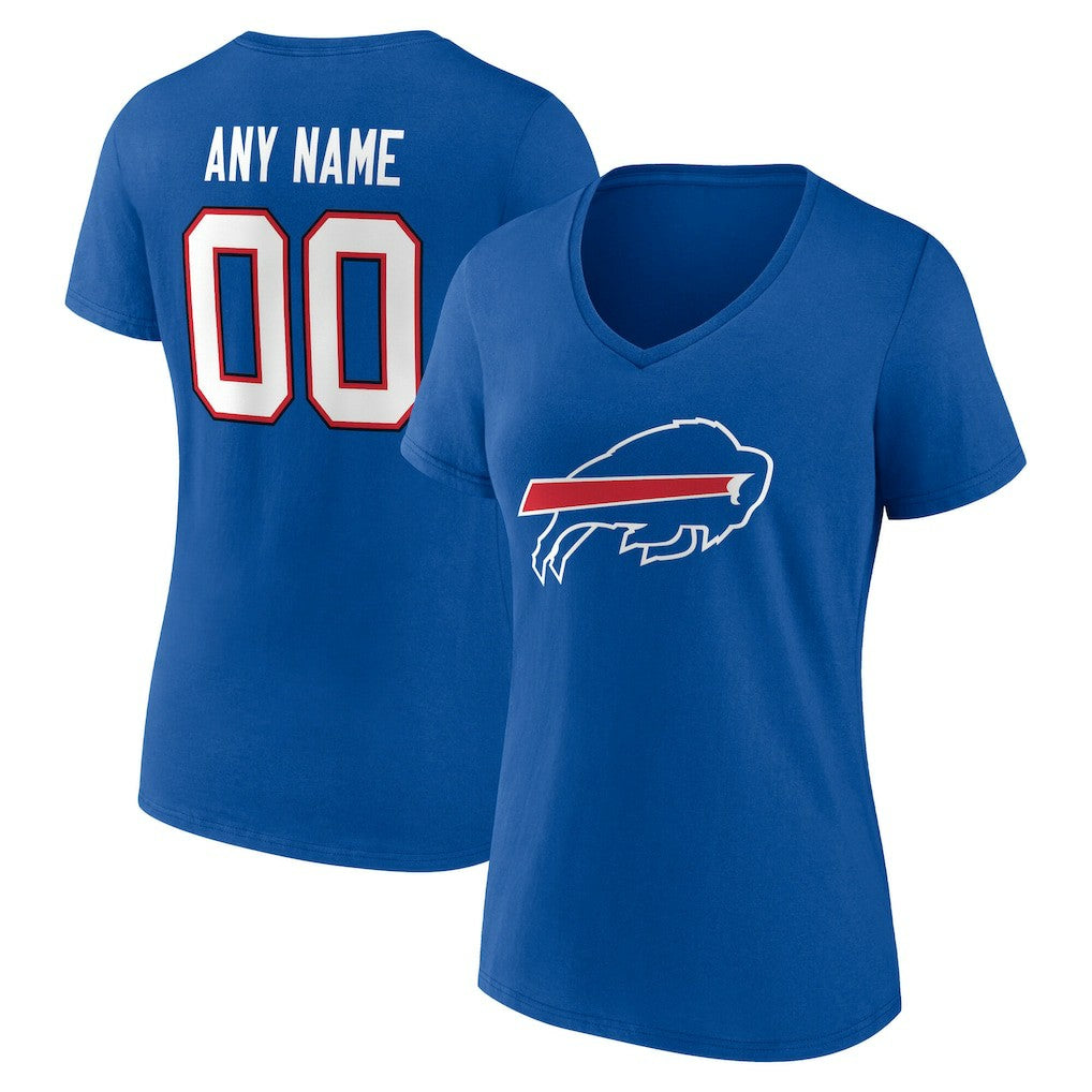 Buffalo Bills Women's Team Authentic Personalized Name & Number V-Neck T-Shirt - Royal T-shirts