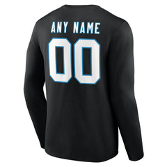 Carolina Panthers Team Authentic Personalized Name & Number Long Sleeve T-Shirt - Black T-shirts