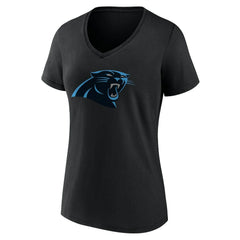 Carolina Panthers Women's Team Authentic Personalized Name & Number V-Neck T-Shirt - Black T-shirts