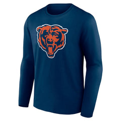 Chicago Bears Team Authentic Personalized Name & Number Long Sleeve T-Shirt - Navy T-shirts