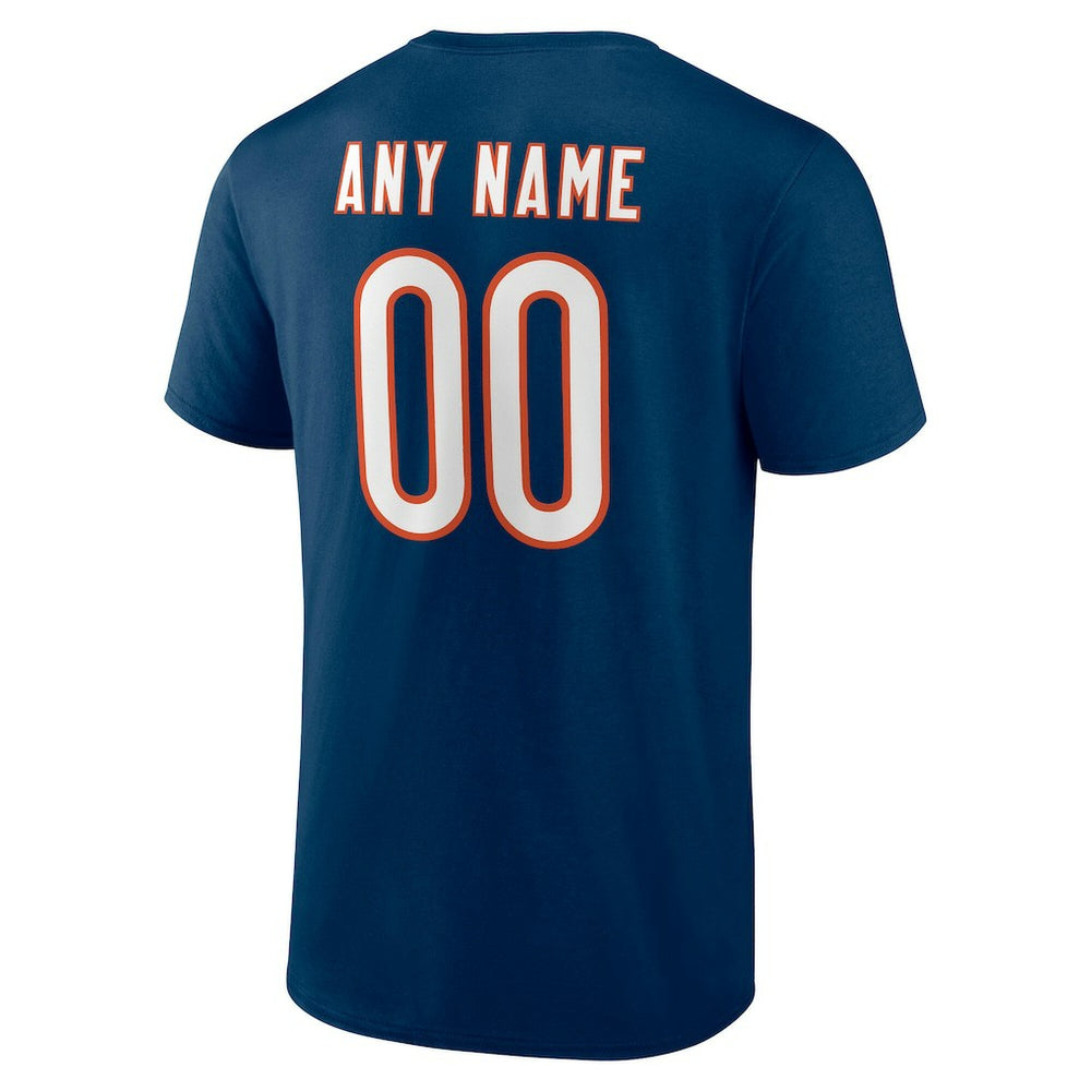 Chicago Bears Team Authentic Personalized Name & Number T-Shirt - Navy T-shirts
