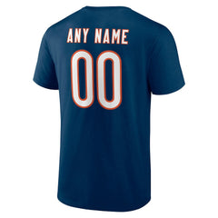 Chicago Bears Team Authentic Personalized Name & Number T-Shirt - Navy T-shirts