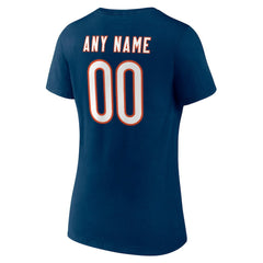 Chicago Bears Women's Team Authentic Personalized Name & Number V-Neck T-Shirt - Navy T-shirts