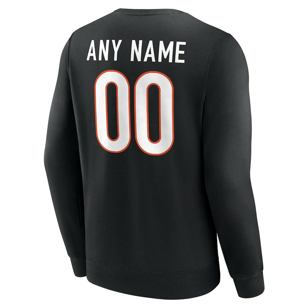 Cincinnati Bengals Team Authentic Personalized Name & Number Sweatshirt - Black Sweatshirts