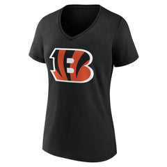 Cincinnati Bengals Women's Team Authentic Personalized Name & Number V-Neck T-Shirt - Black T-shirts