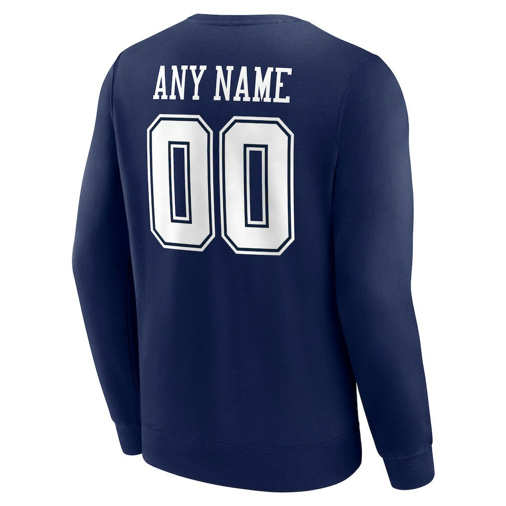 Dallas Cowboys Team Authentic Personalized Name & Number Sweatshirt - Navy Sweatshirts