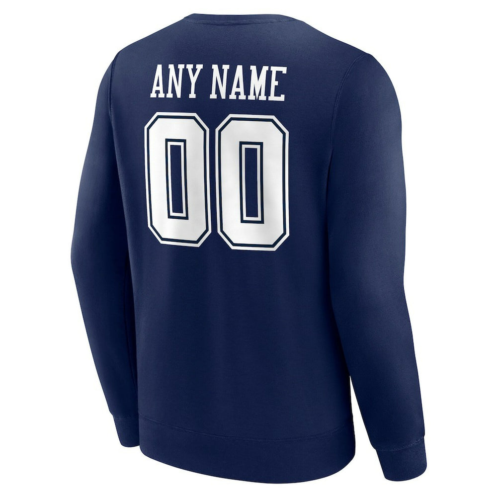 Dallas Cowboys Team Authentic Personalized Name & Number Sweatshirt - Navy Sweatshirts