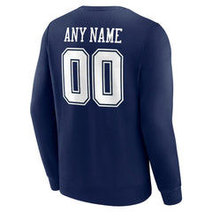 Dallas Cowboys Team Authentic Personalized Name & Number Sweatshirt - Navy Sweatshirts