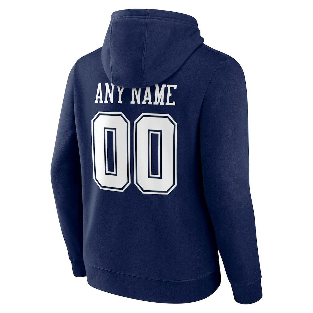 Dallas Cowboys Team Authentic Personalized Name & Number Hoodie - Navy Hoodies
