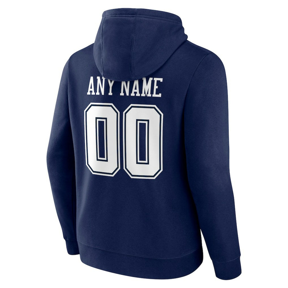 Dallas Cowboys Team Authentic Personalized Name & Number Hoodie - Navy Hoodies