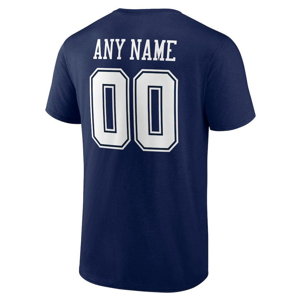 Dallas Cowboys Team Authentic Personalized Name & Number T-Shirt - Navy T-shirts
