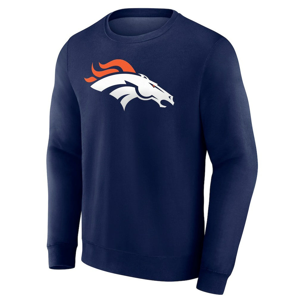 Denver Broncos Team Authentic Personalized Name & Number Sweatshirt - Navy Sweatshirts