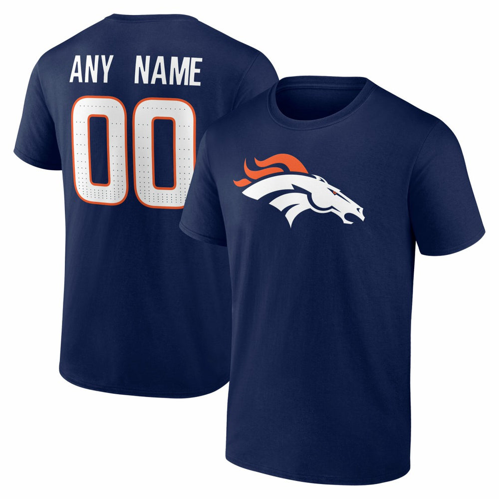 Denver Broncos Team Authentic Personalized Name & Number T-Shirt - Navy T-shirts