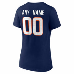 Denver Broncos Women's Team Authentic Personalized Name & Number V-Neck T-Shirt - Navy T-shirts