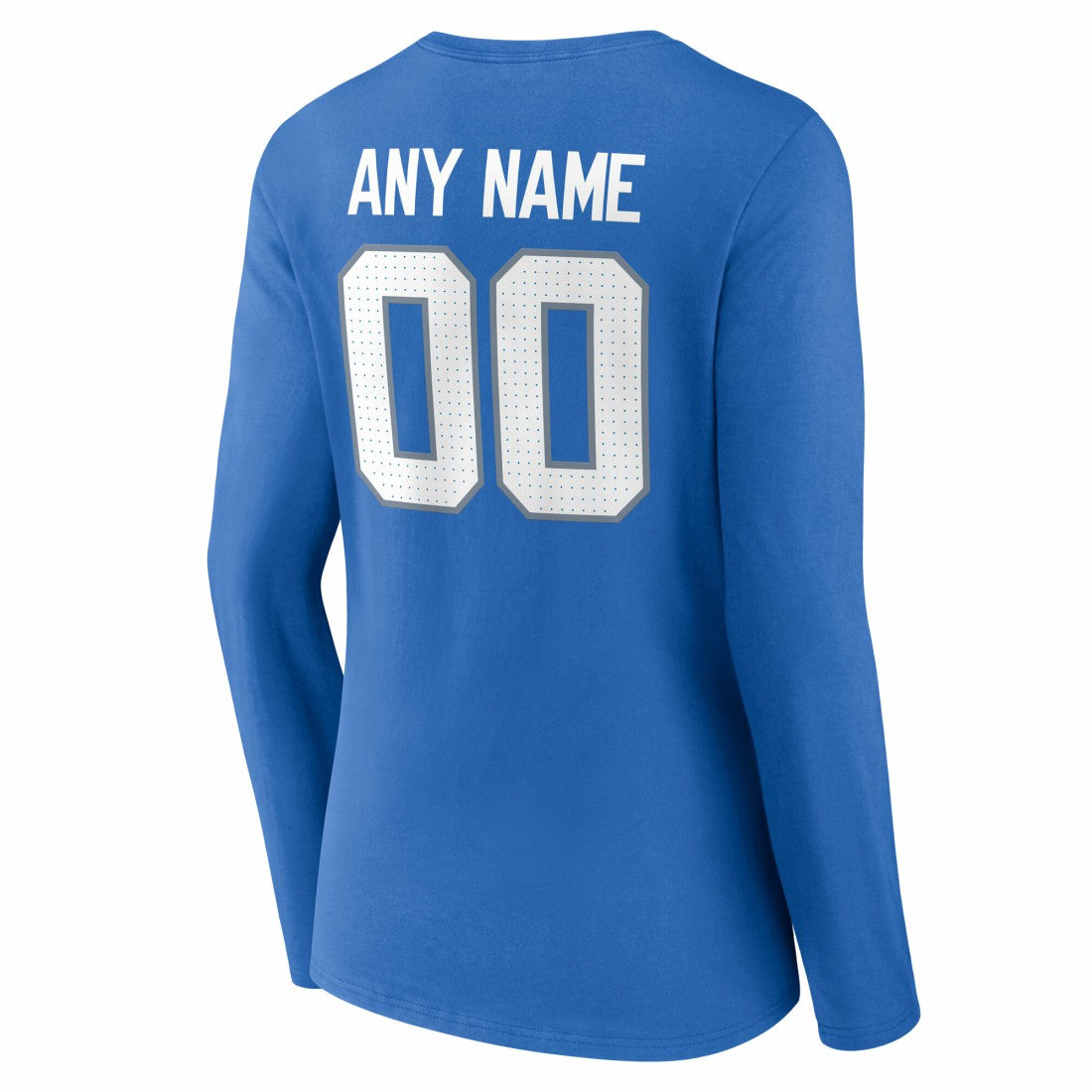 Detroit Lions Women's Team Authentic Personalized Name & Number Long Sleeve V-Neck T-Shirt - Blue T-shirts