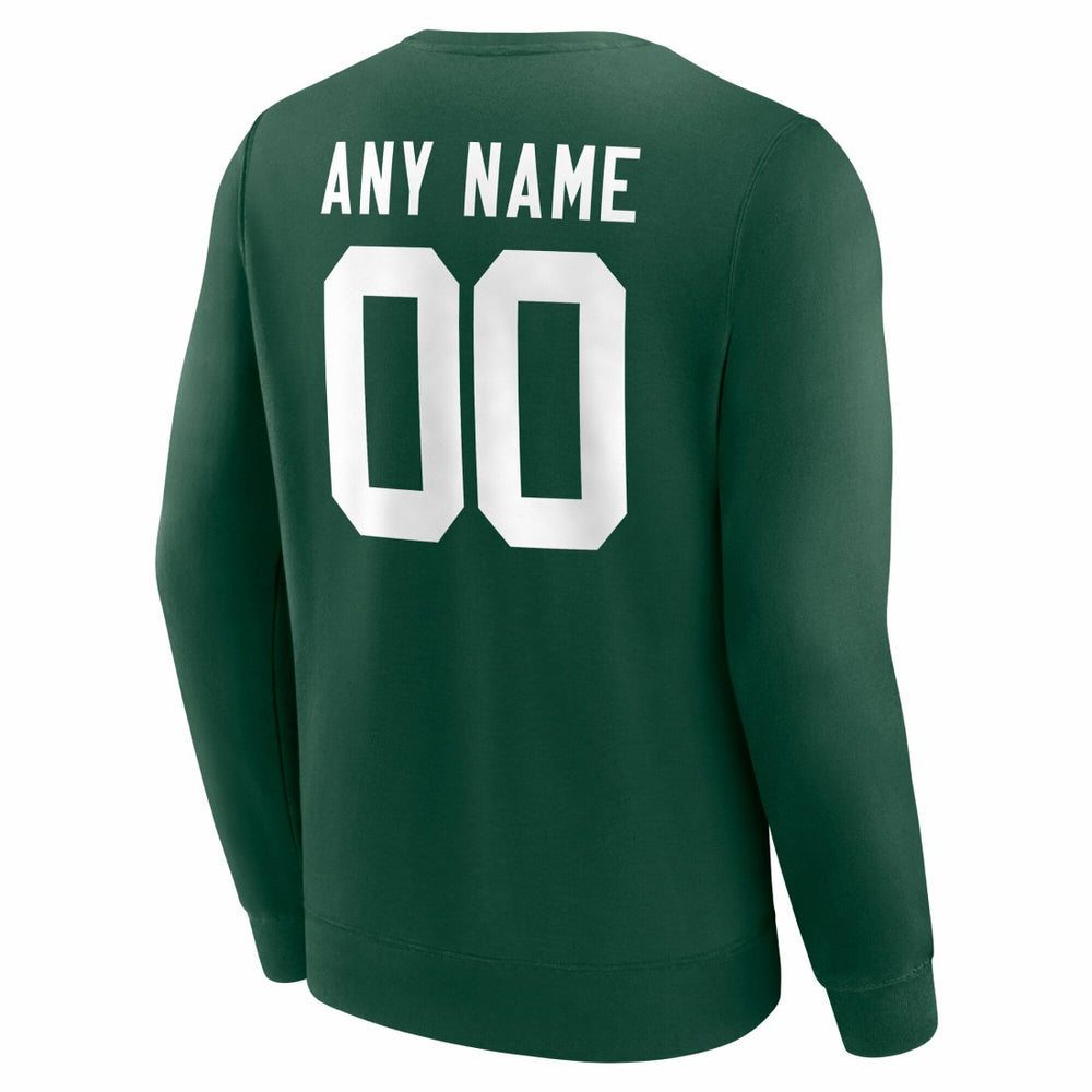 Green Bay Packers Team Authentic Personalized Name & Number Sweatshirt - Green Sweatshirts