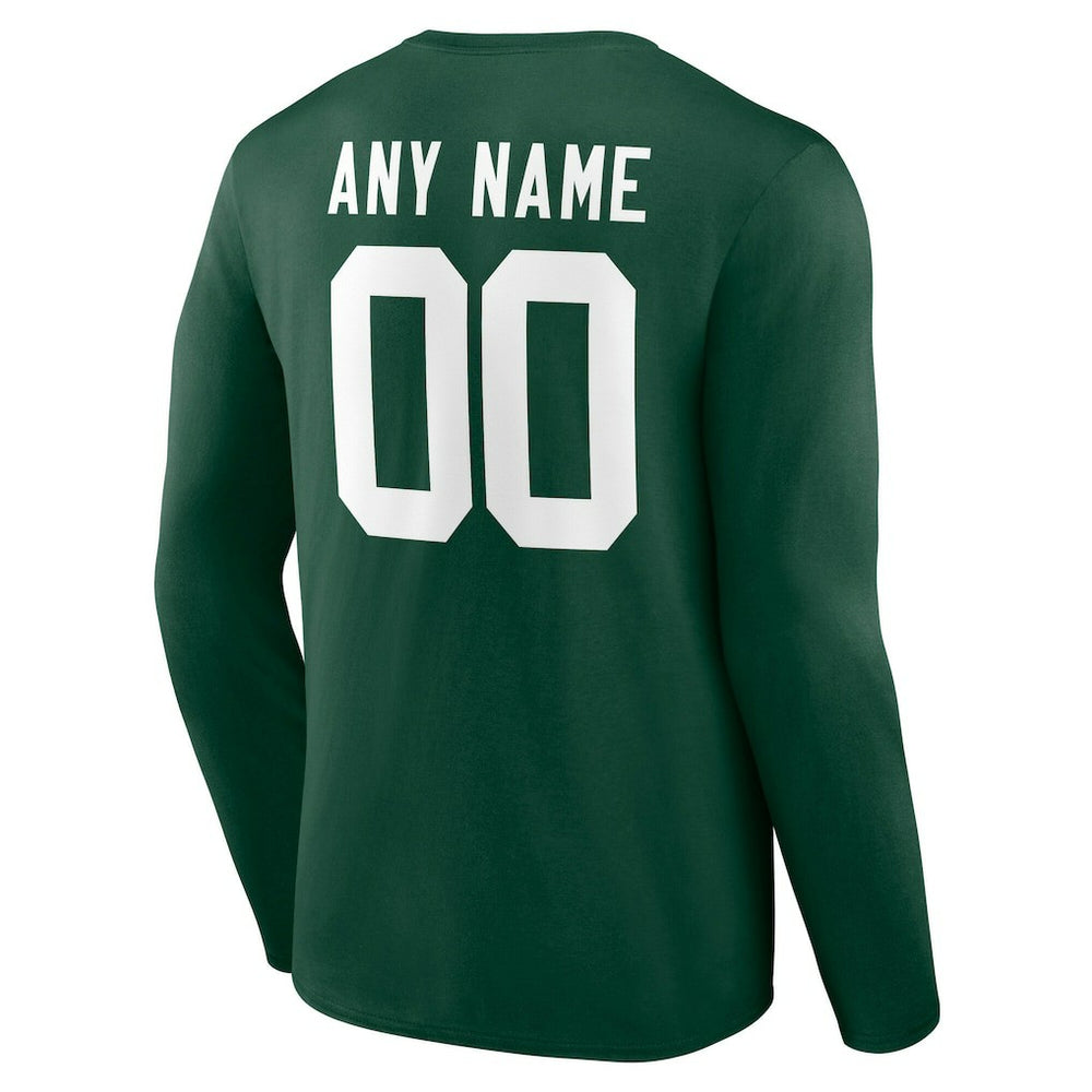 Green Bay Packers Team Authentic Personalized Name & Number Long Sleeve T-Shirt - Green T-shirts