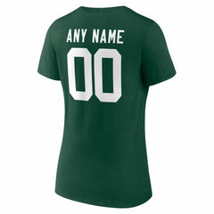 Green Bay Packers Women's Team Authentic Personalized Name & Number V-Neck T-Shirt - Green T-shirts