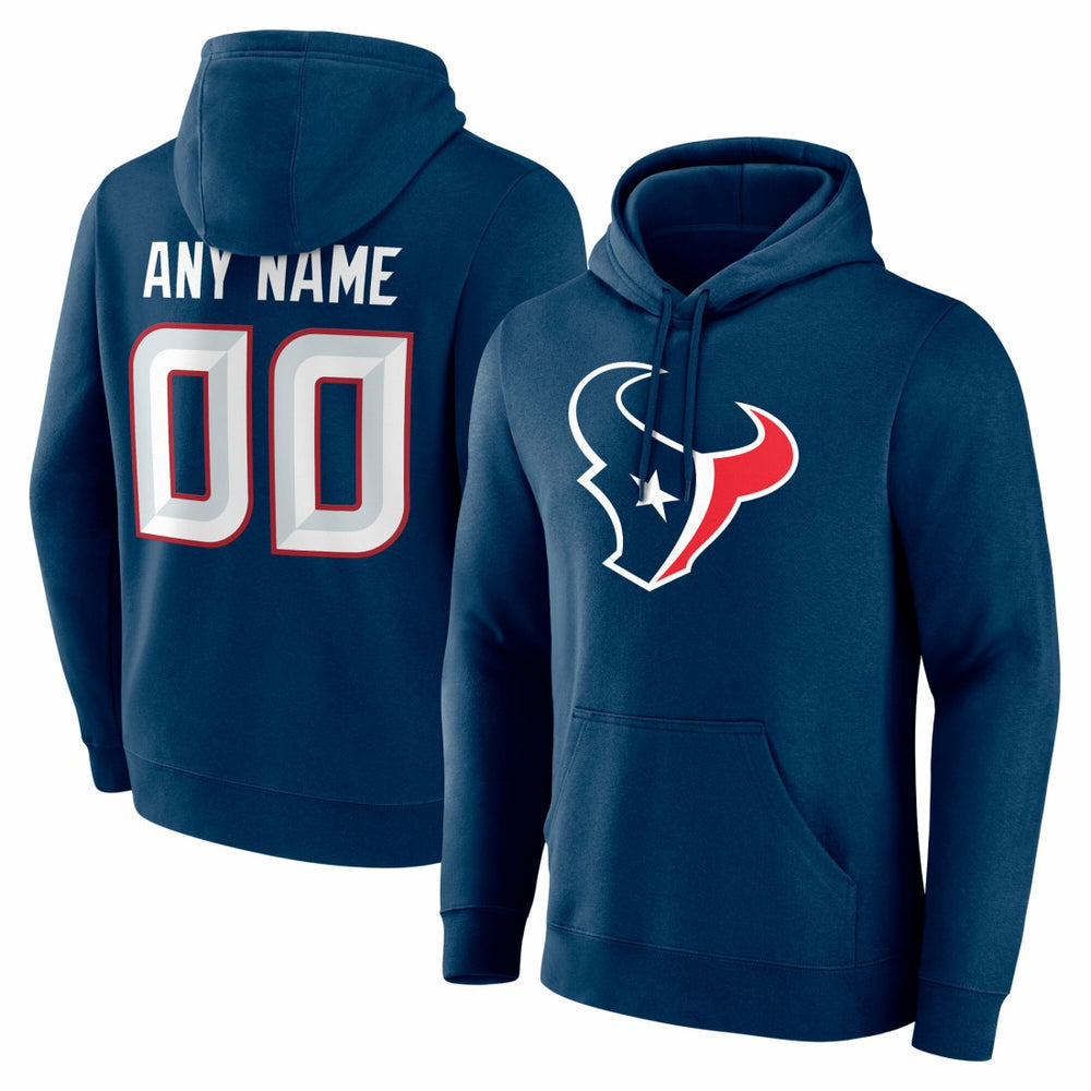 Houston Texans Team Authentic Personalized Name & Number Hoodie - Navy Hoodies
